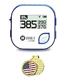 GolfBuddy Voice 2 Golf GPS-Entfernungsmesser Bundle mit magnetischem Hut Clip Ballmarker (USA)*
